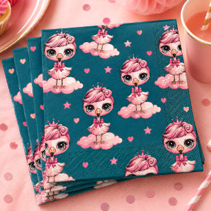 Pink Flamingo Birthday Party Napkin