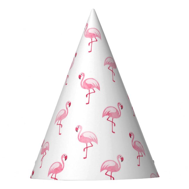 Pink Flamingo Birthday Party Pattern Hat (Front)