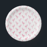 Pink Flamingo Birthday Party Pattern Paper Plate<br><div class="desc">Cute Pink and White Flamingo Birthday Party Pattern. Please contact the designer if you would like this product customised on another product.</div>