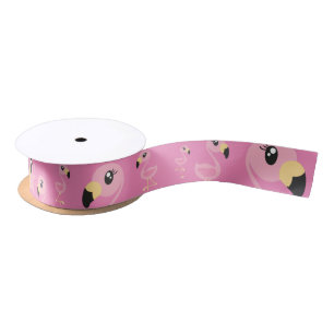 Pink Flamingo Birthday Party Satin Ribbon