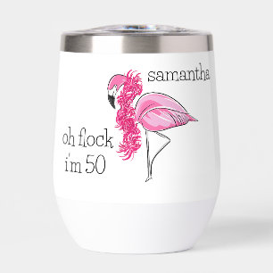 Pink Flamingo Boa Oh Flock I'm 50 Birthday Name
