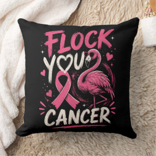 Pink Flamingo Breast Cancer Warrior Support Cushion
