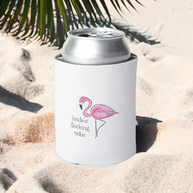 Pink Flamingo Brides Flocking Tribe | Bachelorette Can Cooler (Creator Uploaded)