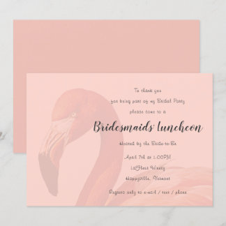 Pink Flamingo Bridesmaids Luncheon Invitation