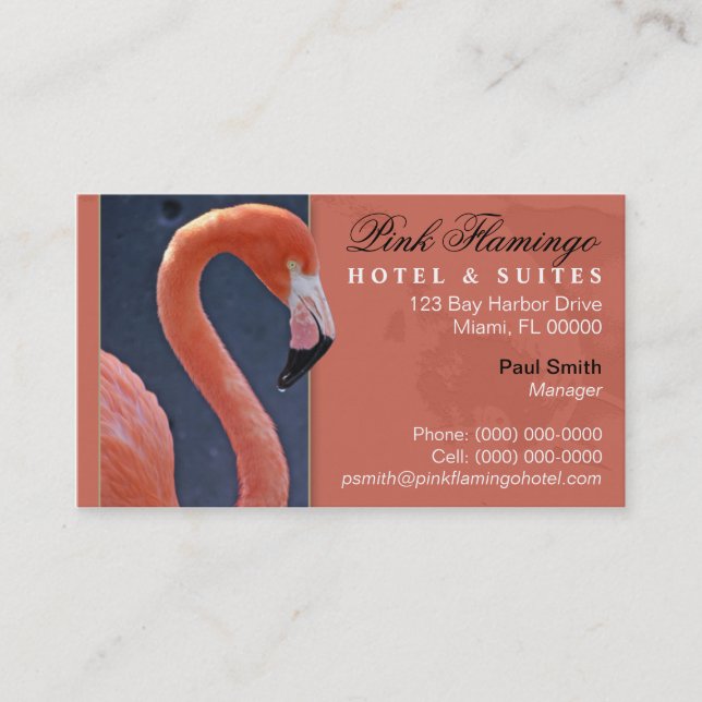 Pink Flamingo Business Card (Front)