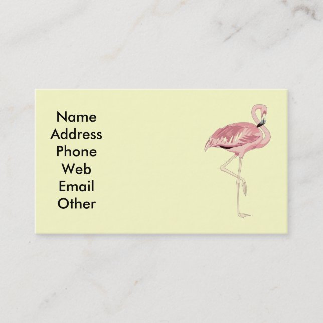 Pink Flamingo Business Cards (Front)