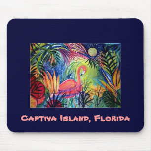 Pink Flamingo - Captiva Island, Florida Mouse Mat