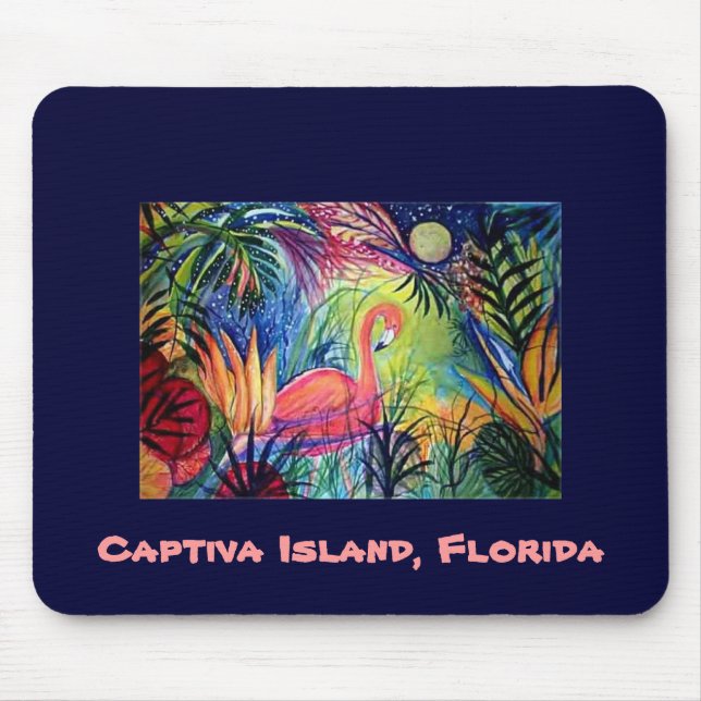 Pink Flamingo - Captiva Island, Florida Mouse Mat (Front)