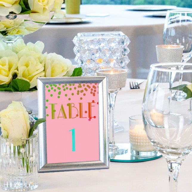 Pink Flamingo Celebration Birthday Centerpiece Table Number (Creator Uploaded)