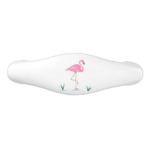 Pink Flamingo Ceramic Drawer Pull
