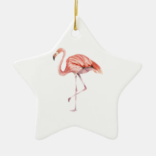 Pink Flamingo Ceramic Tree Decoration