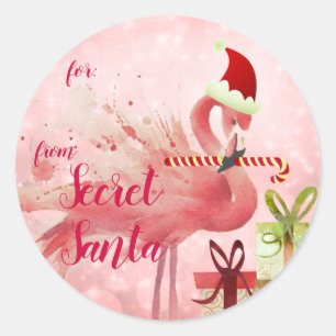 Pink Flamingo Christmas Gift Tags
