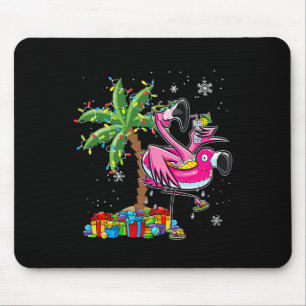 Pink Flamingo Christmas Palm Tree Tropical Xmas Ho Mouse Mat