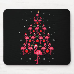 Pink Flamingo Christmas Tree Cute Flamingos Xmas H Mouse Mat