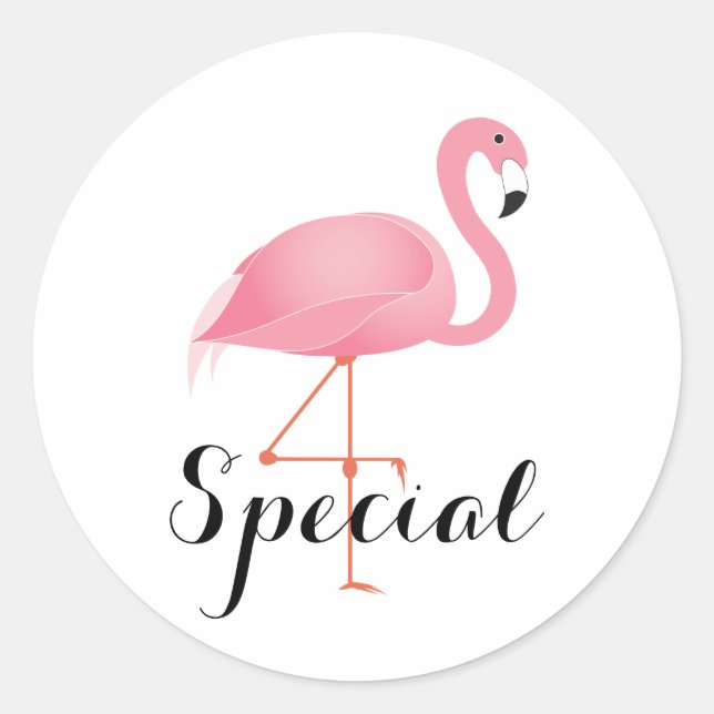 Pink Flamingo Classic Round Sticker (Front)