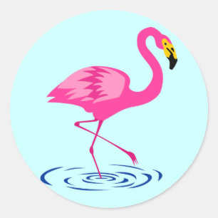 Pink Flamingo Classic Round Sticker