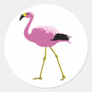 Pink Flamingo Classic Round Sticker