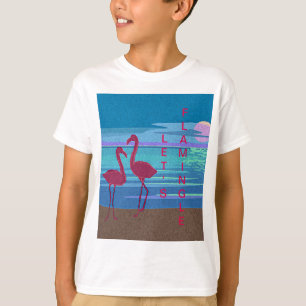Pink Flamingo Couple at Sunset Kid's T-Shirt