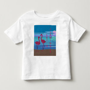 Pink Flamingo Couple at Sunset Toddler T-Shirt