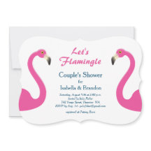 Pink Flamingo Couple's Shower Invitation