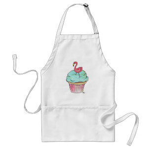 Pink Flamingo Cupcake Retro Dessert! Standard Apron