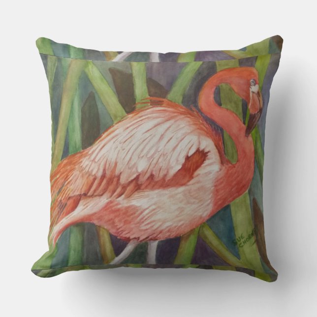 PINK FLAMINGO CUSHION (Front)
