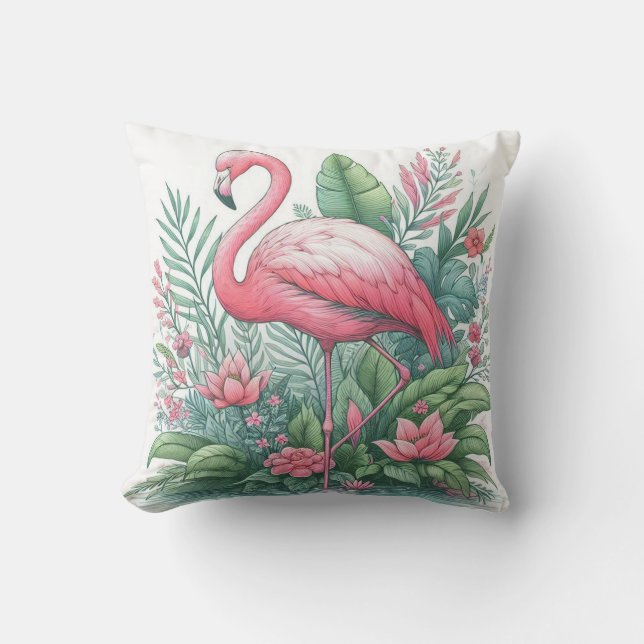 Pink Flamingo Cushion (Front)