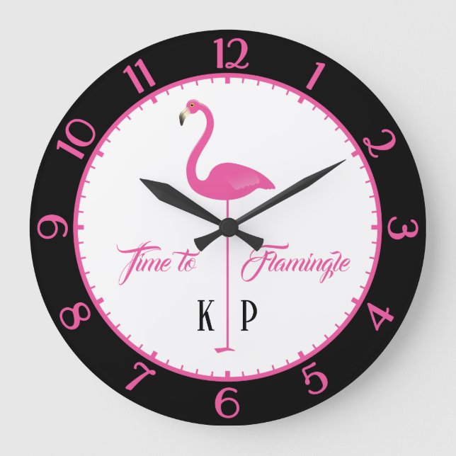 Pink Flamingo Custom Classic Wall Clock (Front)