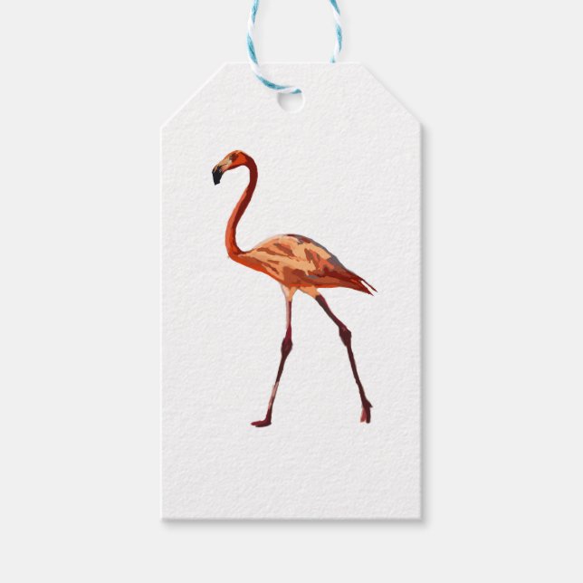 Pink Flamingo Custom Gift Tags (Front)