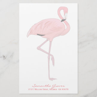 Pink Flamingo Custom Stationery