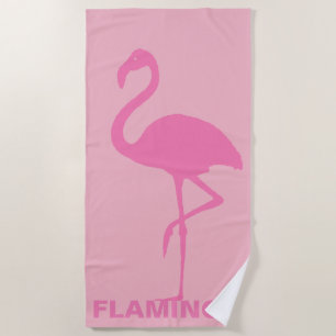Pink flamingo customisable beach towel