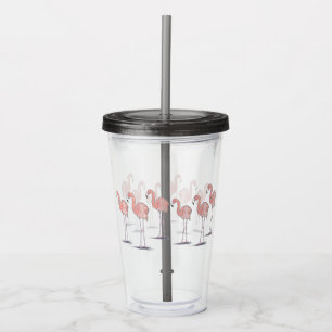 Pink Flamingo cute and Colourful Original Art Acrylic Tumbler