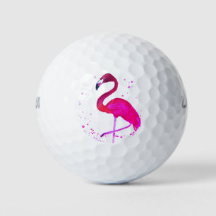 Pink Flamingo Cute Girly Tropical Bird Beach Golf Balls