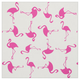 Pink Flamingo Cute Tropical Print Fabric