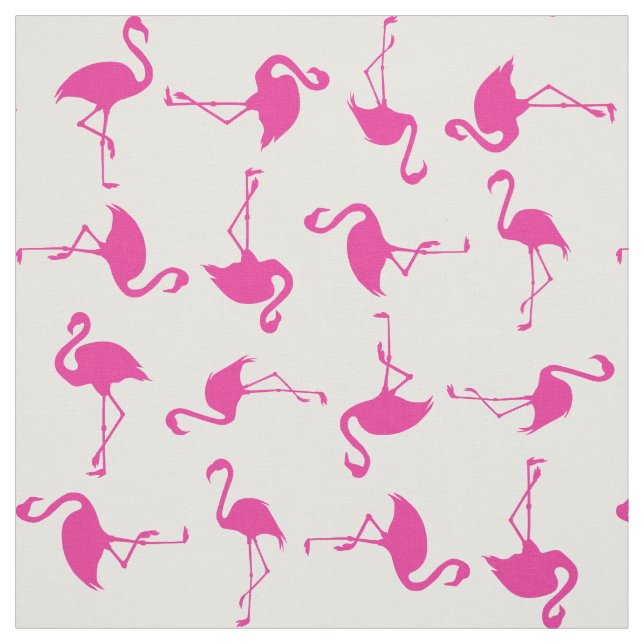 Pink Flamingo Cute Tropical Print Fabric (Swatch)
