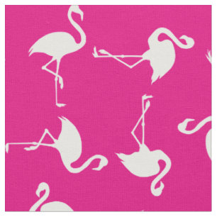Pink Flamingo Cute Tropical Print Fabric
