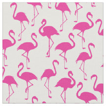 Pink Flamingo Cute Tropical Print Fabric