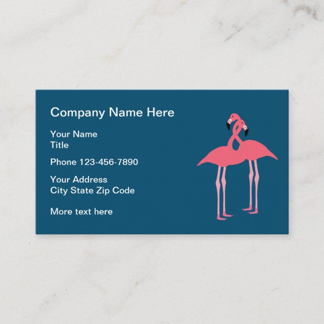 Pink Flamingo Design Business Card (Front)
