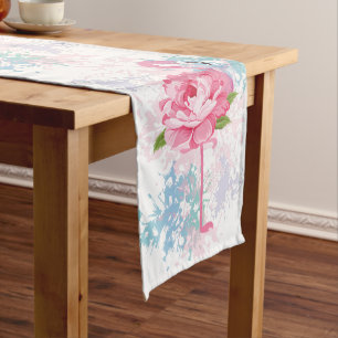 Pink flamingo design long table runner