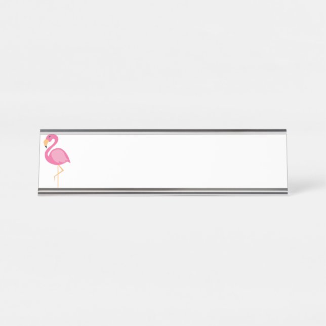 Pink Flamingo Desk Name Plate (Front)