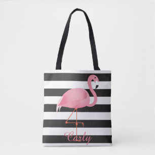 Pink flamingo diaper bag