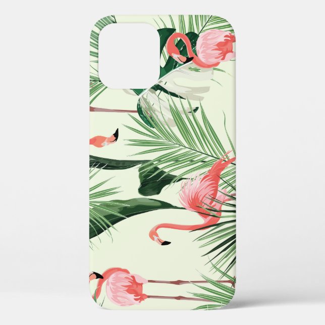 Pink Flamingo Exotic Flowers Pattern Case-Mate iPhone Case (Back)