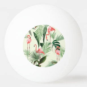 Pink Flamingo Exotic Flowers Pattern Ping Pong Ball