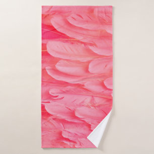 Pink Flamingo Feathersflamingo,feather,pink,textur Bath Towel