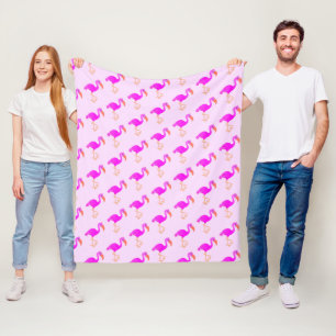 Pink Flamingo Fleece Blanket - Choose Colours