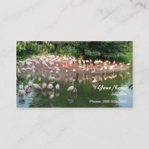 pink flamingo flock business card