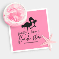 Pink Flamingo Flock Star Tropical Birthday