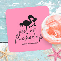 Pink Flamingo Flocked Up Tropical Birthday