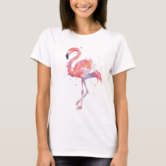 pink flamingo florida watercolor tshirt