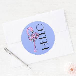 Pink Flamingo Flowers  Sticker